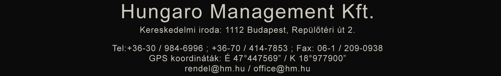 Hungaro Management Kft. - Kapcsolat